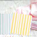 Tenceur 100 Pack Scalloped Pastel Napkins Mixed Stripe Ice Cream 5 x 5 Inch Disposable Paper Cocktail Beverage Napkins for Pastel Summer Party Shower Birthday Dinner Decor Supplies Favor(Four Colors)