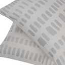 2 x Metallic Gilding Silver Print Couch Throw Pillow Cover 1pc Pure Nature Linen Blend 20"X20" AmaZulu Geometric Decorative Pillowcase Christmas Pillow Cover Accent Cushion Shell 50X50cm