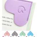 MOTEERLLU Personalized Leather Heart Bookmark with Initials, Handmade, Letter Cute Custom Corner Book Marks for Reading Women, Teachers, Students, Book Lovers, Book Accessories(Purple,G)