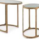 Signature Design by Ashley Irmaleigh Classic Nesting Accent Table Set with Mirrored Tabletops, Set of 2, Metallic