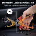 XZQTIVE 6 Sizes Heavy Duty Revolving Punch Plier Kit, Double Lever Labor-Saving Belt Hole Puncher Tool Set for Leather Repair, Watch Bands, Bag Straps, Dog Collars, Saddles, Shoes, Fabric, DIY Crafts