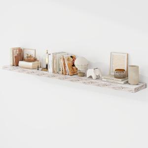 Acovy 72 Inch Floating Shelves, 9.3" Deep Floating Shelf Wall Mounted, 72" Wall Shelves, Rustic Deep Bookshelf, Large Display Shelves & Storage Shelves for Bedroom, Living Room, Rustic, Set of 1