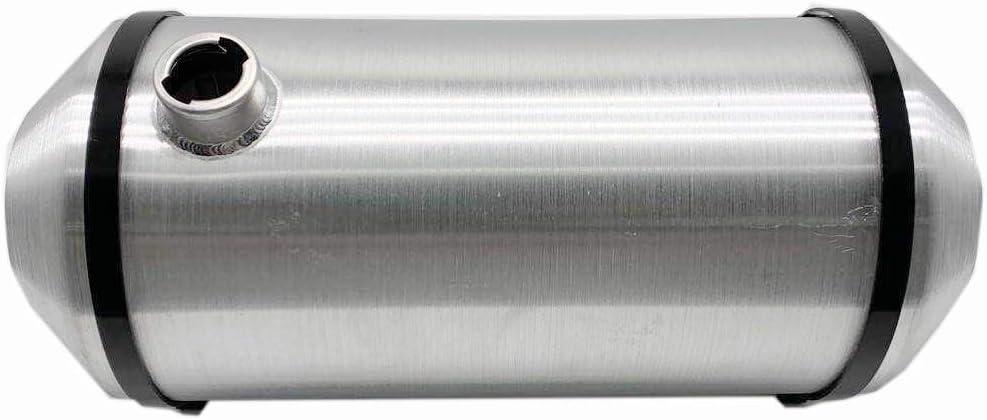 JSD 8 Gallons 10"x24" Aluminum Spun Round Fuel Tank / Gas Tank End Fill 1/4" NPT Outlet