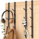 niffgaff Door Hooks Towel Hanger: Black Heavy Duty Over Door Coat Hanger for BathroomBedroom4 PCS,for 1.7'' Doors