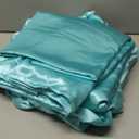 MR&HM Satin Bed Sheets, Queen Size Sheets Set, 4 Pcs Silky Bedding Set with 15 Inches Deep Pocket for Mattress (Queen, Turquoise)