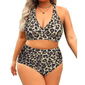 Yonique Womens Plus Size Bikini High Waisted Swimsuits Two Piece Bathing Suits Tummy Control Swimwear XL