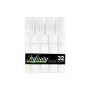 Infinity Flatware White Disposable Salad Forks - 32 Count | High-Quality Plastic Cutlery for Parties and Events