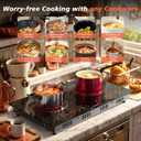 2 Burner Electric Cooktop 110v, 24 Inch Electric Stove Countertop & Built-in, Plug-in Electrics Cooktop, 8 Power Levels & 8 Functions, Touch Control, Safety Lock, Timer, 2000W, Blue