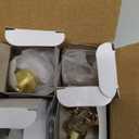 4 Pack Glass Cabinet Knobs and Pulls,Octagon Champagne Crystal Knobs for Dresser Drawer with Satin Brass/Brushed Gold Base