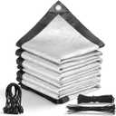 Terralux 99% 10x12 FT Aluminet Shade Cloth with Grommets FT Aluminum Reflective Tarp Sun Heat Reflective Blocking Sun for Cars Garden Patio Kennel Outdoor Cover
