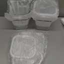 Soup Containers with Lids Glass 32 oz, 4 Cup Borosilicate Glass Food Storage Containers, Microwave & Freezer Safe Jars, Small Square Meal Prep Bowl for Salad, Fruit, Lunch, Ice Cream, Travel, 4 Pack (Transparent)