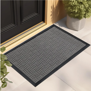 Mibao Front Door Mat, Heavy Duty Durable Welcome Mat for Outdoor Indoor, Dirt Trapper Waterproof Super Absorbent Door Mat for Entryway Outside Patio Porch, 72" x 46", Light Grey