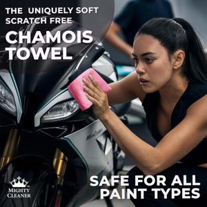 Premium 2pk Cloth for Car Drying - 26"x17" - Super Absorbent Chamois Towel - Scratch-Free, Reusable & Soft Wash Cloth - Car Drying Towels