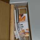 Ravioli Maker Press, Ravioli Press Mold Set - Squares Ravioli Stamp Maker Cutter with Wood Rolling Pin and Ravioli Wheel, Ravioli Stamp Pasta Making Tools | Makes 8 Ravioli, 1.85"