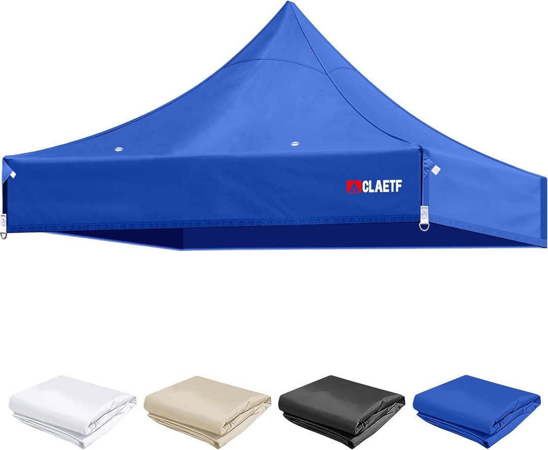 10x10 Canopy Replacement Top for Pop Up Canopy Tent - 4 Drainage Holes10x10ft Canopy top Suitable for Most of The Standard Canopy(top only) (Blue)