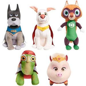 DC SUPER-PETS Small Plush 5-Piece Set Stuffed Animals, Ace, Krypto, Merton, PB, and Chip, Kids Toys for Ages 3 Up