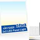 AIKVSXER 2x2 LED Flat Panel Light with Wireless Switch & App Control 2Pack