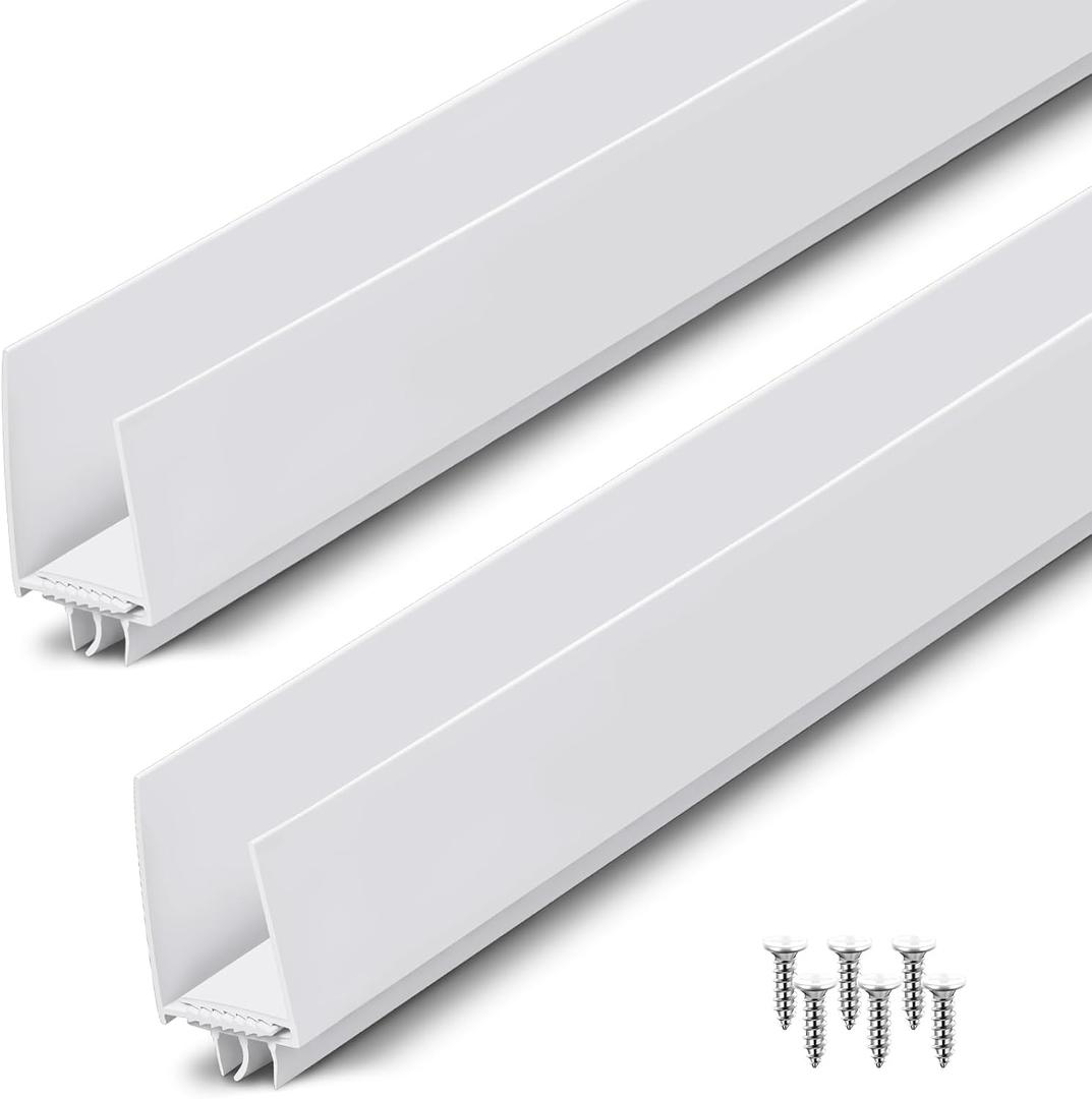 Pickmesh 2 Pcs 36 Inch Adjustable Storm Door Bottom Sweep for Door Seal 1 to 1-2/5 inch Replacement Parts Under Draft Stopper Weather Stripping Threshold Seal (White)