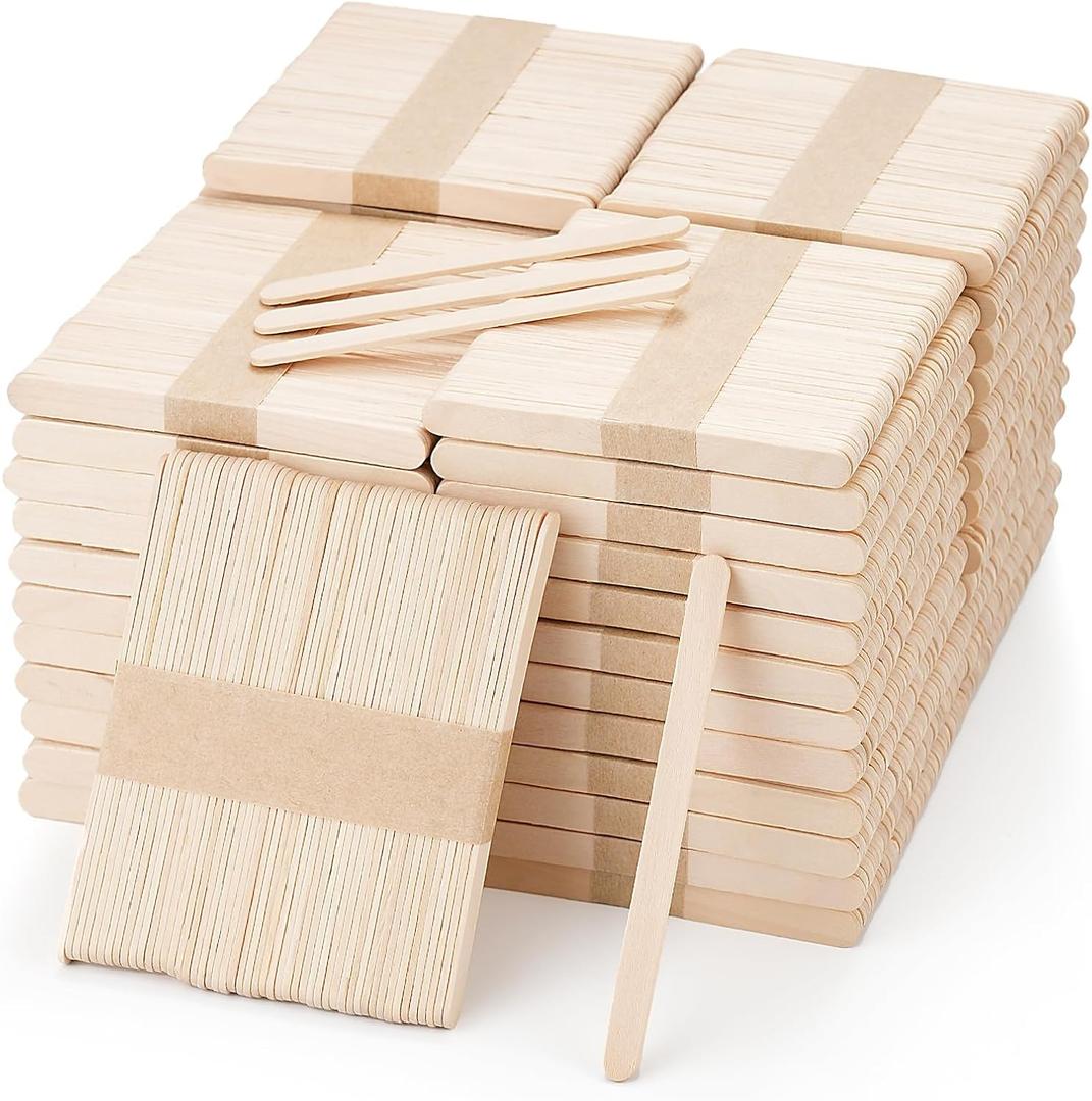 2400 Pcs Popsicle Sticks for Crafts,4.5 Inch Wooden Craft Sticks,Natural Wood Popsicle Stick for Waxing,Ice Cream Sticks,Hair Removal and Waxing Supplies,DIY Wood Crafts for Home Art Projects