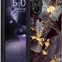 for S25 FE Case [Compatible with Magsafe] [Glow in The Dark] Cute Luminous Floral Slim Fit Soft TPU Shockproof Protection for Samsung Galaxy S25 FE Magnetic Case Aesthetic Black Marble, s25fe-yg-black