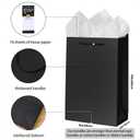SHIPKEY 10 Pack Luxury Black Gift Bags with Gold Frame, 8.7'' Includes Tissue Paper&Handle, Perfect Thank You Favor Bags for Wedding, Groomsmen, Bridesmaid, Christmas Party, 5 Senses Gifts (8.7x3.9x7.1in/22x10x18cm)