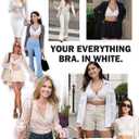 Vertvie Seamless Deep V Neck Bra for Women Wireless Comfortable Push Up Bra Invisible Underwear White (White, XXL)