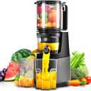 Cold Press Juicer,Slow Masticating Juicer Machines with 5.3" Large Feed Chute for Most Fruits and Vegetables,Easy to Clean Lemon Orange juicer with 250W Motor and High Juice Yield,Deep Grey