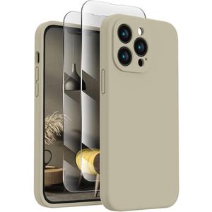 FireNova Designed for iPhone 13 Pro Case, Silicone Upgraded [Camera Protection] Phone Case, Soft Anti-Scratch Microfiber Lining Inside, 6.1 inch, Khaki