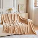 NEWCOSPLAY Super Soft Throw Blanket Brown Premium Silky Flannel Fleece Leaves Pattern Lightweight Bed Blanket All Season Use (Brown, Throw(50"x60"))