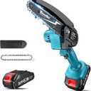 Seesii Mini Chainsaw, 6-inch Mini Chainsaw Cordless, Handheld Electric Power Chain Saw with Battery, for Tree Trimming Wood Cutting,Gifts for Father, Dad, Husband, Men (Blue)