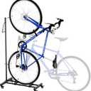 Vertical Bike Parking Stand - Adjustable Height for 29"Wheels, Space-Saving & Freestanding Bike Rack for MTB/Road Bikes,No-Drill Installation Indoor Bike Storage for Apartments & Garages