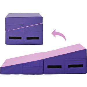 BestMassage Gymnastics Mat Incline Mat Tumbling Mat Folding Gymnastic Tumbling Mat Indoor/Outdoor Exercise Mat Home Gym Yoga Mat with Handle (48 x 24 Inch, Pink)