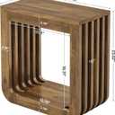 Tribesigns Side Table, Farmhouse Narrow End Table with Slatted Open Frame, Wooden Rustic Accent Sofa Side Table, Small Nightstand for Living Room Bedroom Small Spaces, Brown