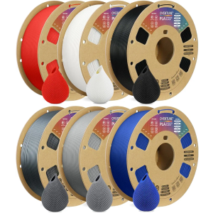 OVERTURE PLA Filament 1.75mm PLA 3D Printer Filament, 6kg Cardboard Spool (13.2lbs), Dimensional Accuracy +/- 0.02mm, Fit Most FDM Printer (6 Color)