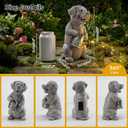 Lavezee Dog Statues Outdoor with String Lights for Garden Decor, Dog Garden Statue for Patio Lawn Porch Walkway Yard Decoration, Ideal Gifts for Dog Lovers Women Mom Grandma