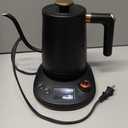Electric Gooseneck Kettle, Tea Kettle 1 Temperature Control, 0.8L Pour Over Electric Kettle for Coffee & Tea, Hot Water Boiler, Stainless Steel Inner, 1200W Rapid Heating,LCD Display,Matte Black