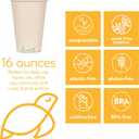 100% Compostable Disposable Coffee Cups [16oz 80 Pack] Paper Cups Made from Bamboo, Eco-Friendly, Biodegradable Premium Party Cups, Natural Unbleached by Earth's Natural Alternative