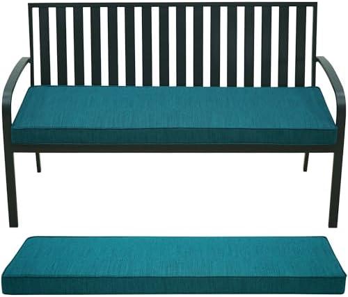 AONETOZ Outdoor Bench Cushion,Olefin Fabric Bench pad for Outdoor Furniture with Removable Cover,Rain-Proof and Fade Resistant for Garden Settee Porch Pads with Ties,42 x 18/48 x 18/59 x 18inch
