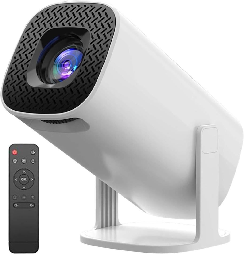 Mini projector, Portable Home Projector with Adjustable Stand, 4K HD Home Projector for Bedroom, Wall, Auto Small Home Projector for Phone, TV Stick, Laptop (Black)