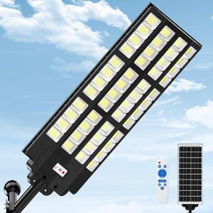 15000W Large Solar Street Lights Outdoor Waterproof, Heavy Duty Solar Parking Lot Lights with Remote Control and Motion Sensor, Pole or Wall Mount, for Outside Commercial Yard Driveway Garage, Large Light 1 Pack