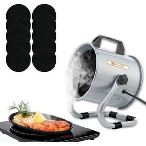 Portable Range Hood with 9 Activated Carbon Filters, Strong Suction Kitchen Exhaust Fan for Indoor BBQ, Hot Pot, RV & Desktop Cooking Gray