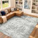 Area Rugs 8x10 Living Room Rug Washable No Slip Low Pile Soft Thickness Large Carpets Indoor Floor Covering for Bedroom Dining Modern Abstract Home Office Decor Grey