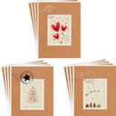 easykart labels 36 Christmas Greeting Cards with Foiling on Kraft Paper with Envelopes,5.75 x 4.25 Inch Merry Christmas Cards with Seal Stickers for Friends, Family and Loved Ones