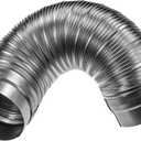 5" Inch Flexible Duct - 1.48 to 3.28 ft Length - Corrugated Aluminum Ducting Connector - Galvanized Steel End Sleeves - Washer and Dryer Exhaust Duct - Dust Collection Hose - Dryer Duct