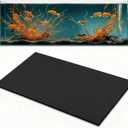 Pangda 1 Pcs 24 x 12 Inch Aquarium Fish Self Leveling Mat for Under Tank 5mm Thick Foam Compressible Neoprene Mat with Adhesive Backing Shockproof Waterproof Easy to Cut Stability, Black