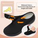 LeIsfIt Womens Wide Clogs Adjustable Diabetic Mules Slip on Clog Slippers for Swollen Edema Feet Wide Width Mules Potato Shoes (Black, 10 Wide)