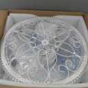 NORFOLK 20'' Ceiling Fans with Lights and Remote, Low Profile and Flush Mount Modern Lighting Fan, Bladeless Caged Fandelier, 6 Speeds and 3 Colors LED Light (White)