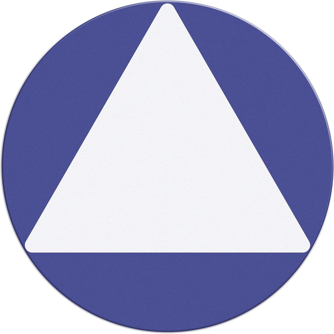 Unisex Blue Restroom ADA Sign, California Title 24 Compliant All Gender Door Sign, Outdoor and Inside Toilet Wall Sign for Business Office Mall Home, Circle Contains White Triangle 12" x 12"