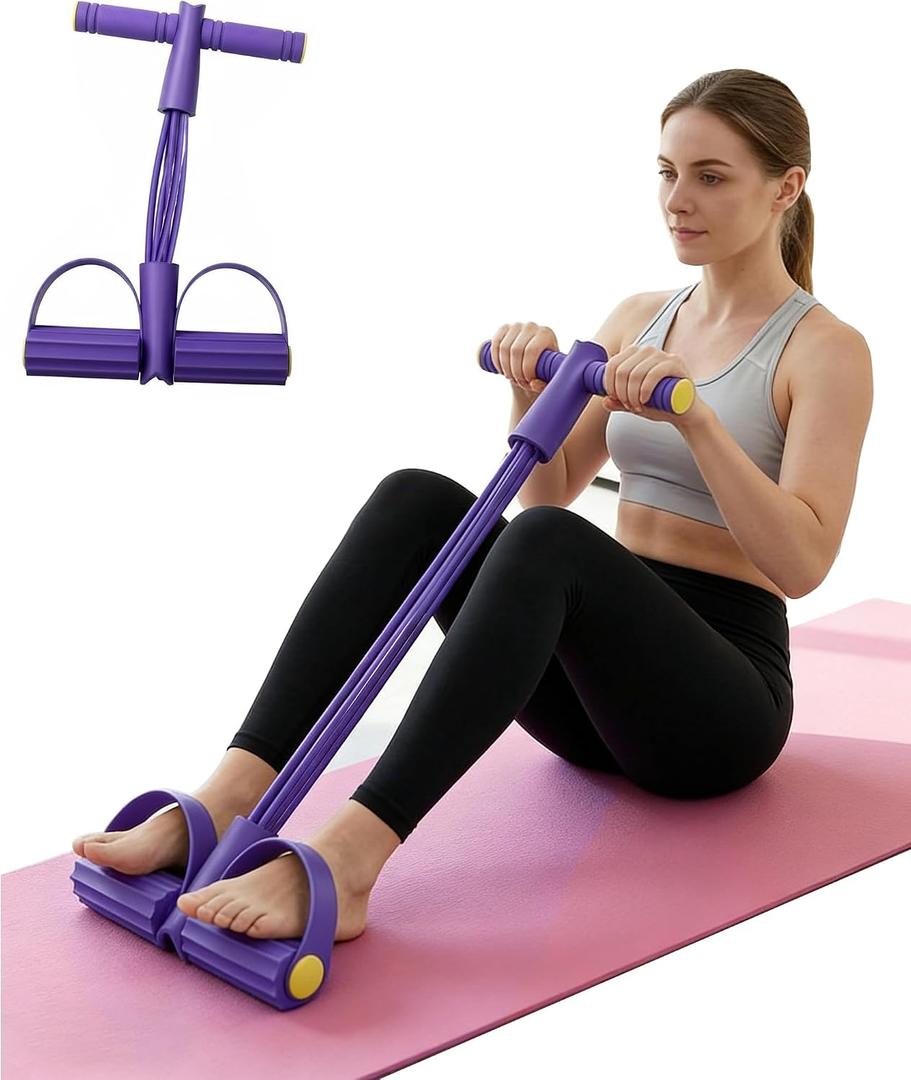 2 x Pedal Resistance Bands with Handles, Multifunction Tension Rope for Arm, Leg, Waist and Shoulder Training