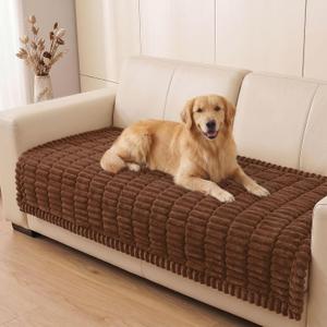 Smiry Couch Cover for Dogs, Non Slip Washable Sofa Protector for Pets, Soft Furniture Cover for Pet, Stylish Sofa Covers, Cozy Protect Against Fur, Dirt & Everyday Messes (Brown, 35.4" x 70.9")